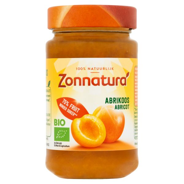Zonnatura Fruitspread abrikoos 75% bio 250 gram